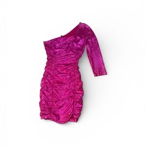 Elegant One-Shoulder Pink Dress